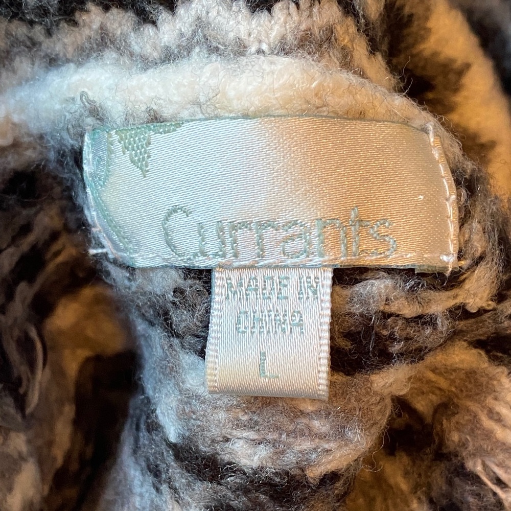 Currants Women’s Cream & Black Cowl Neck Sweater - Picture 6 of 7